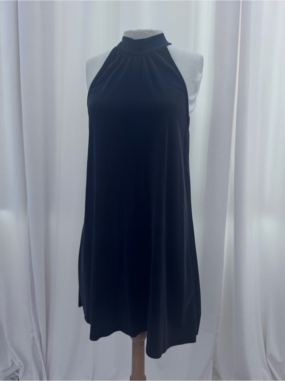silence + noise Black Halter Swing Mini Dress